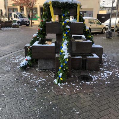 Osterbrunnen Mit Schnee2